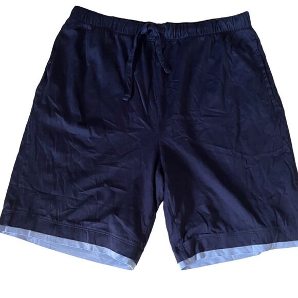 Hart Schaffner Marx Loungwear Navy Blue Light Blue Trim Two Piece Set Size M - Picture 3 of 13